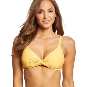 SUNSETS Underwire Yellow Twist-Front Bikini Top - Women Swim Bikini